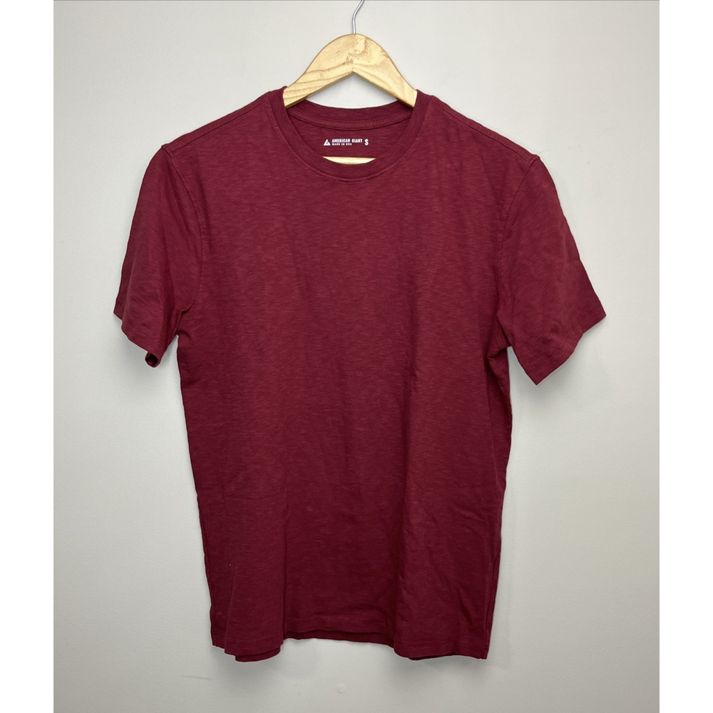 American Giant Premium Slub Crew Tee T Shirt Mens Small Red Made in USA